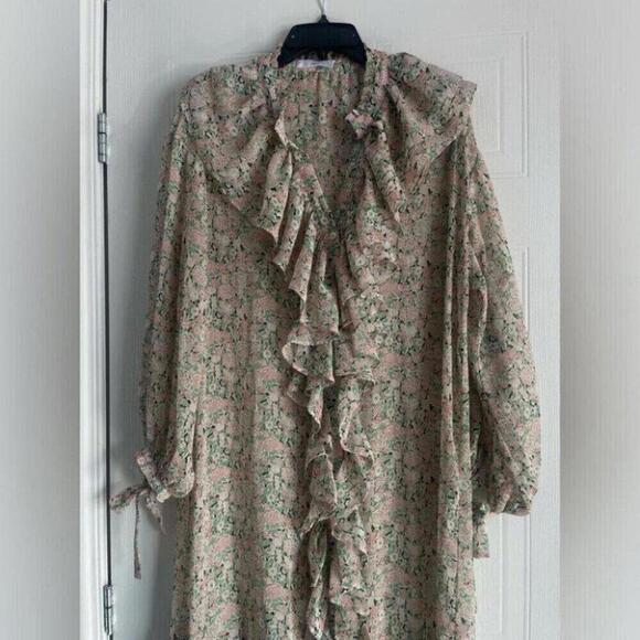 Romantic Boho Maxi Dress Mango Balloon Sleeve Whimsigoth - Picture 3 of 15